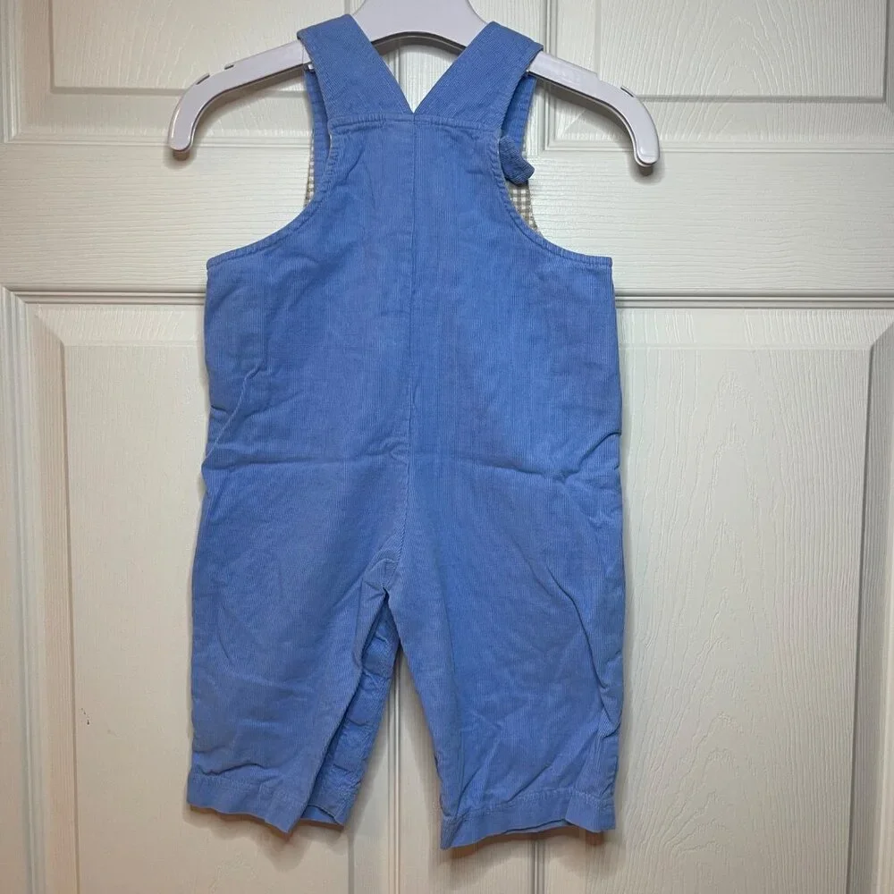 Florence Eiseman Corduroy Overalls Moose Embroidery Unisex Size 18M Blue‎ Cotton
